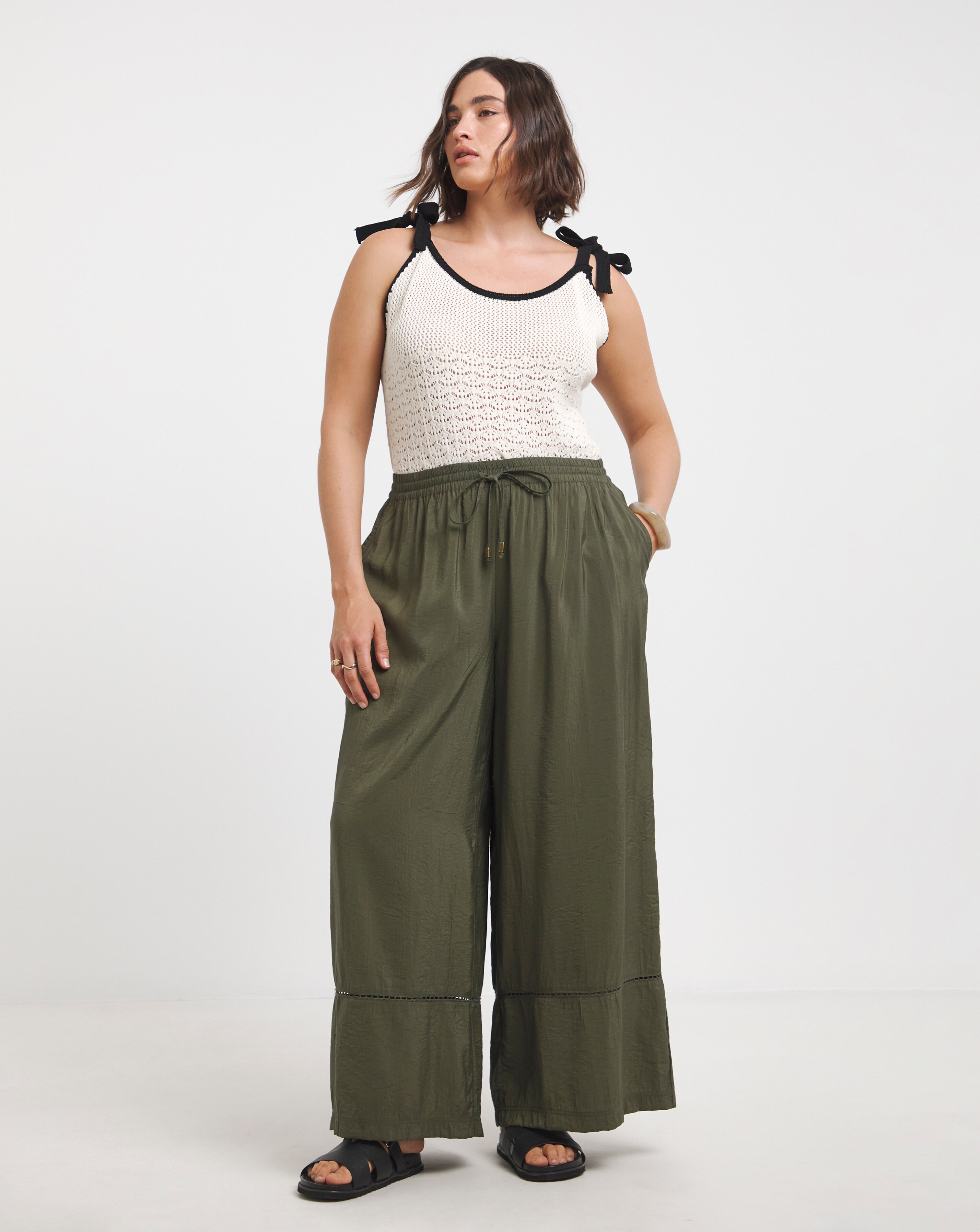 New Jd Drawstring Simply Be Twill Drawstring Wide Leg Trousers | JD Williams
