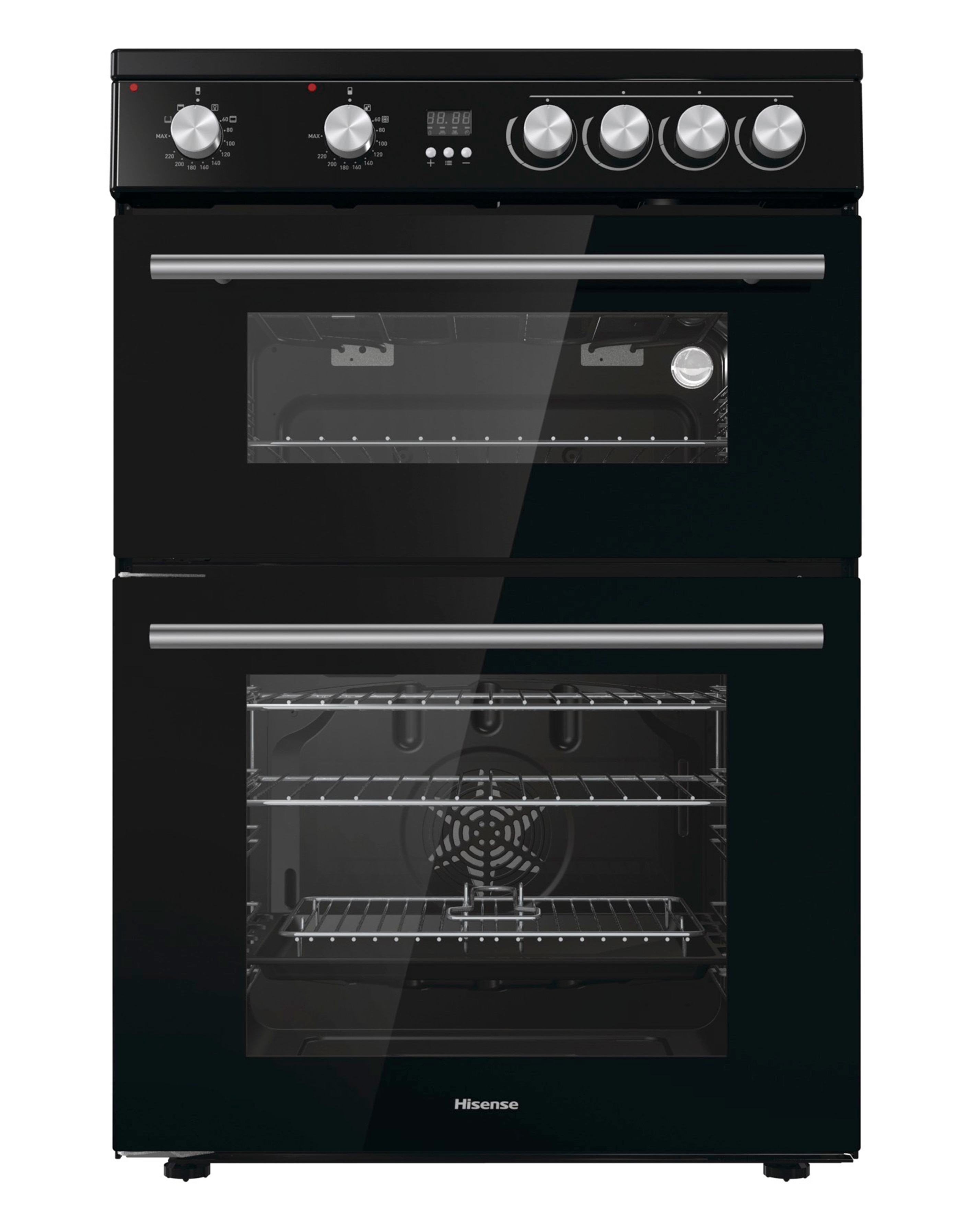 Hisense HDE3211BBUK Freestanding Double Electric Ceramic Cooker - Black