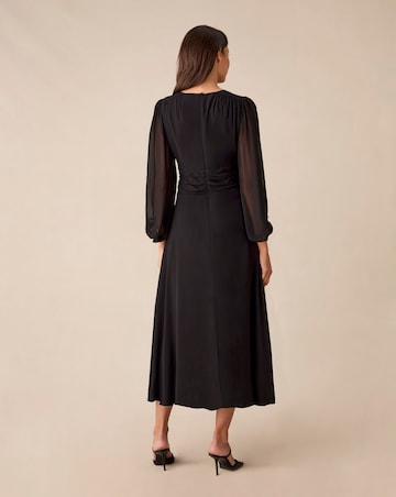 Ro&Zo Black Ruched Waist Maxi Dress