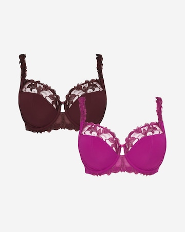 2 Pack Flora Underwired Full Cup Bras B-G