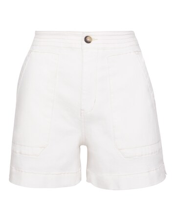 Warm White Smart Denim Shorts
