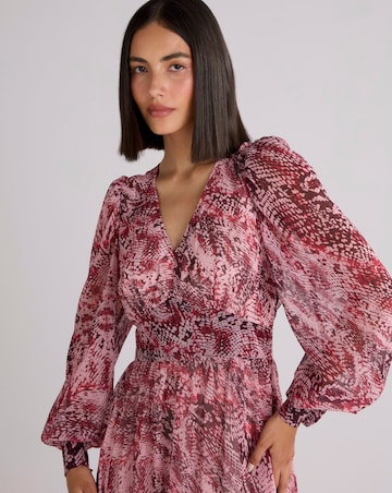 Ro&Zo Snake Print Frill Detail Maxi Dress