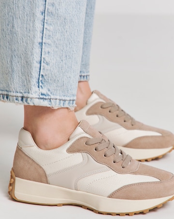 Akira Suede Retro Runner Trainer Wide E Fit