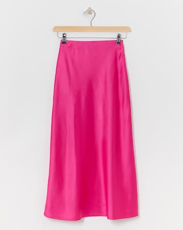 Pink Satin Slip Skirt