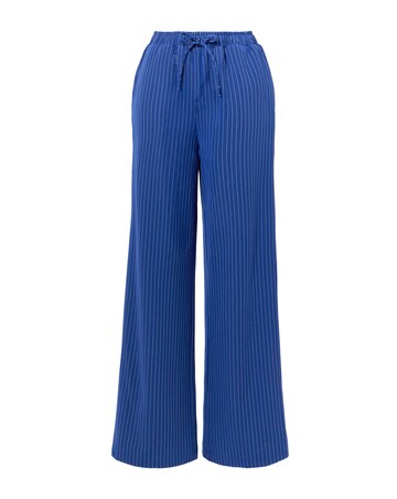 Stripe Drawstring Wide Leg Trouser
