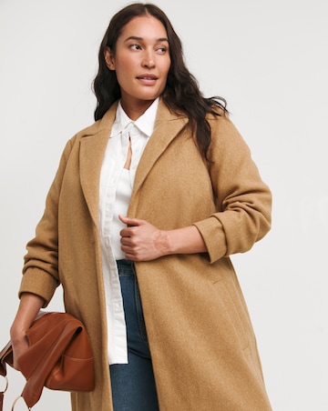 Camel Single Breasted Unlined Coat