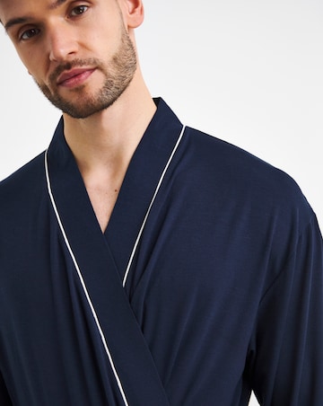 Classic Piped Jersey Dressing Gown