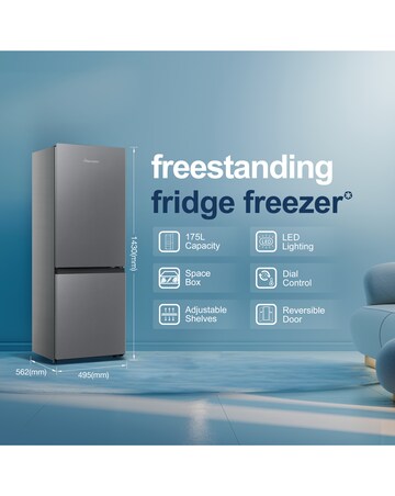 Fridgemaster MC50165ES 60/40 Fridge Freezer - Silver E Rated