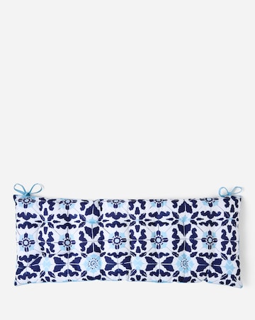 Tile Print Outdoor Benchpad with Striped Reverse