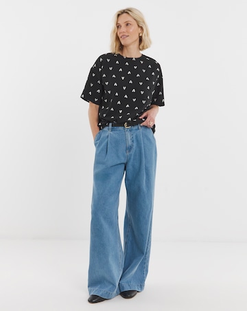 Printed Boxy Short Sleeve Top