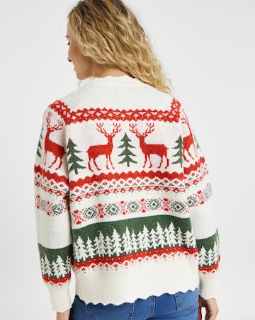 Joe Browns Winter Scenes Fairisle Christmas Cardigan