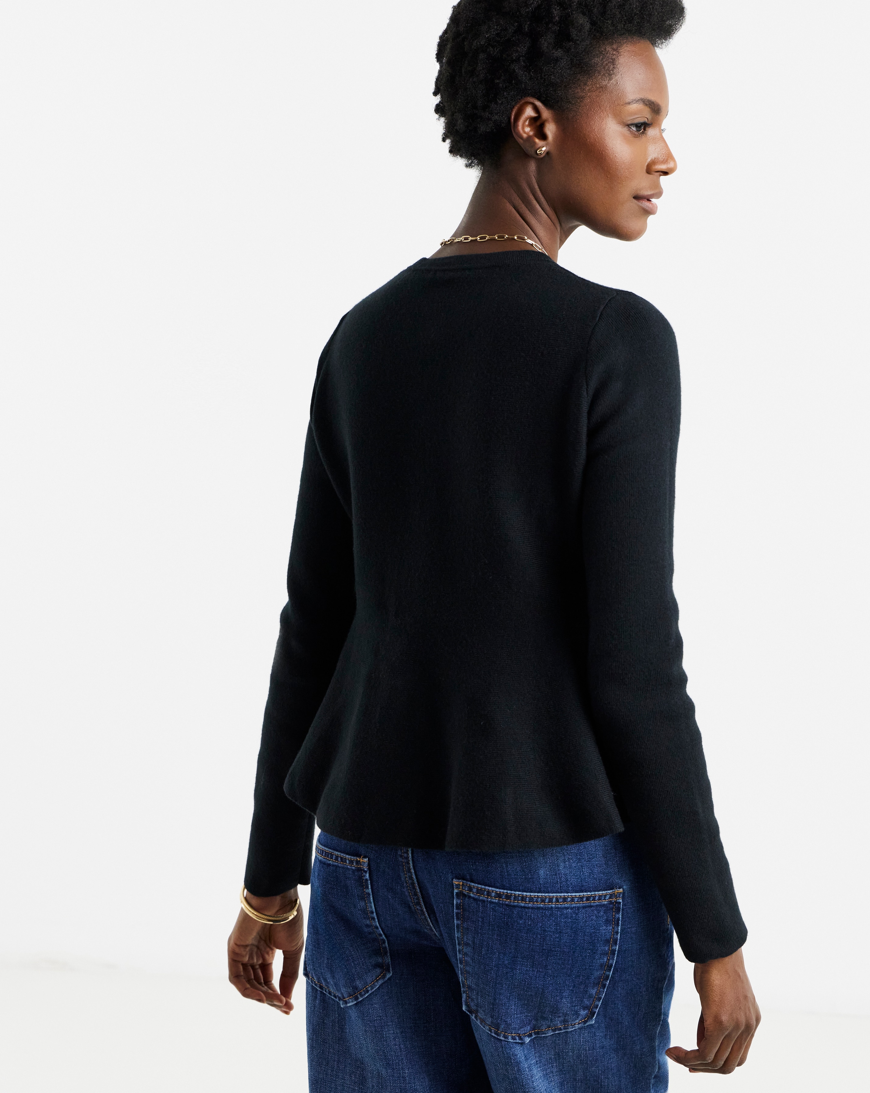 Round Neck Peplum Cardigan | JD Williams