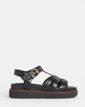 Fontana Leather T Bar Fisherman Sandals - Extra Wide Fit (EEE)