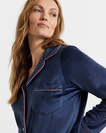 Pretty Secrets Velour Button Through Pyjama Set