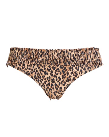 Simply Be Leopard Print Shirred Midi Bikini Bottoms