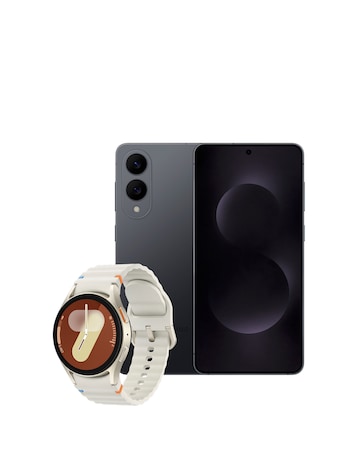 Samsung Galaxy S25 Edge 256GB Black & Samsung Galaxy Watch7 40mm BT Cream Bundle