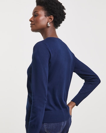 Navy Crew Neck Cardigan