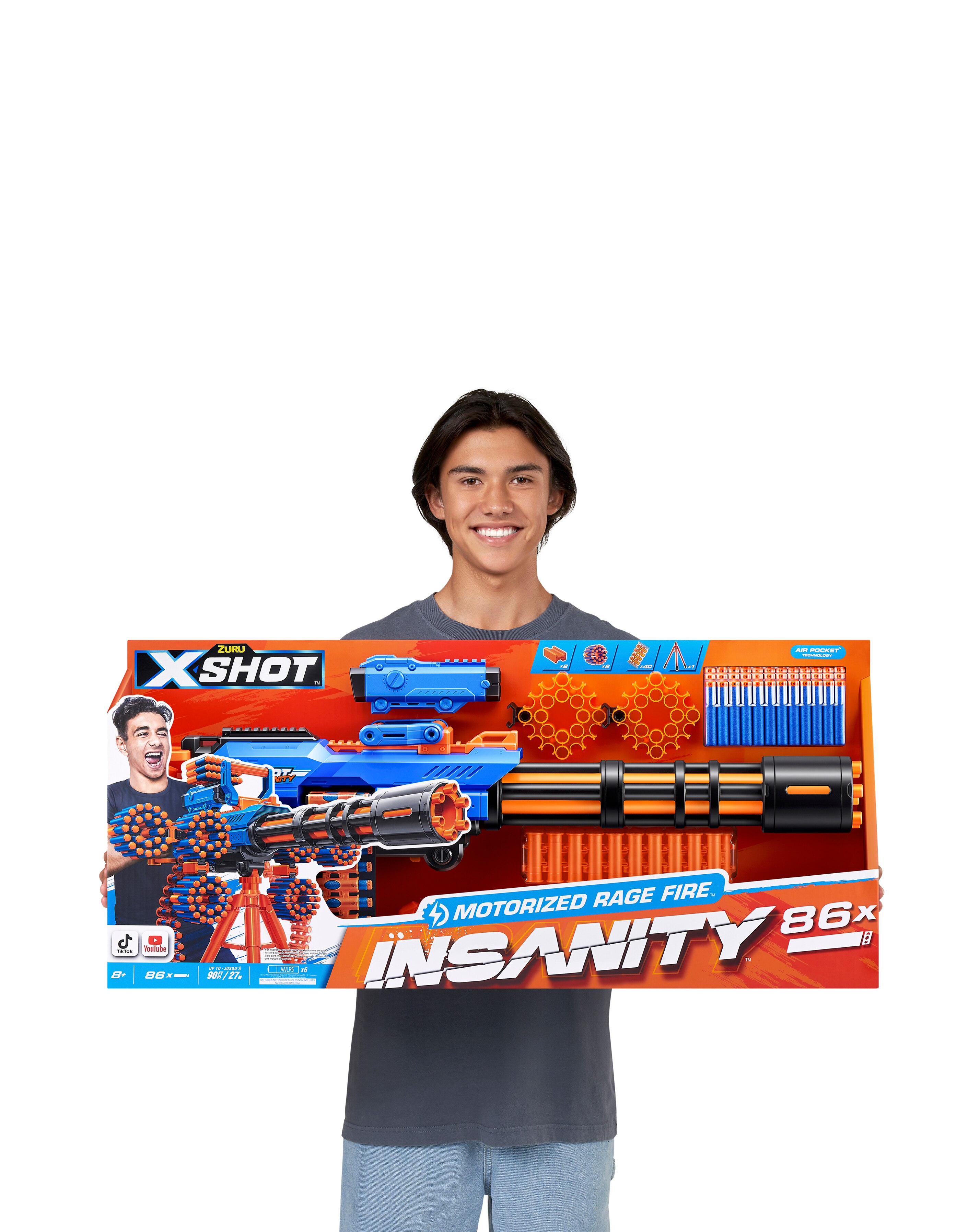 Zuru X-Shot Insanity S1 Motorized Rage Fire Gatling Gun | JD Williams