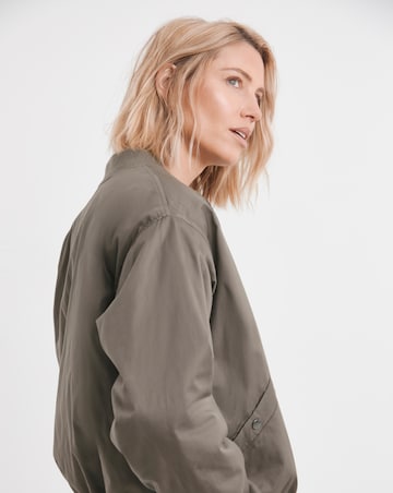 Pure Cotton Taupe Bubble Hem Bomber