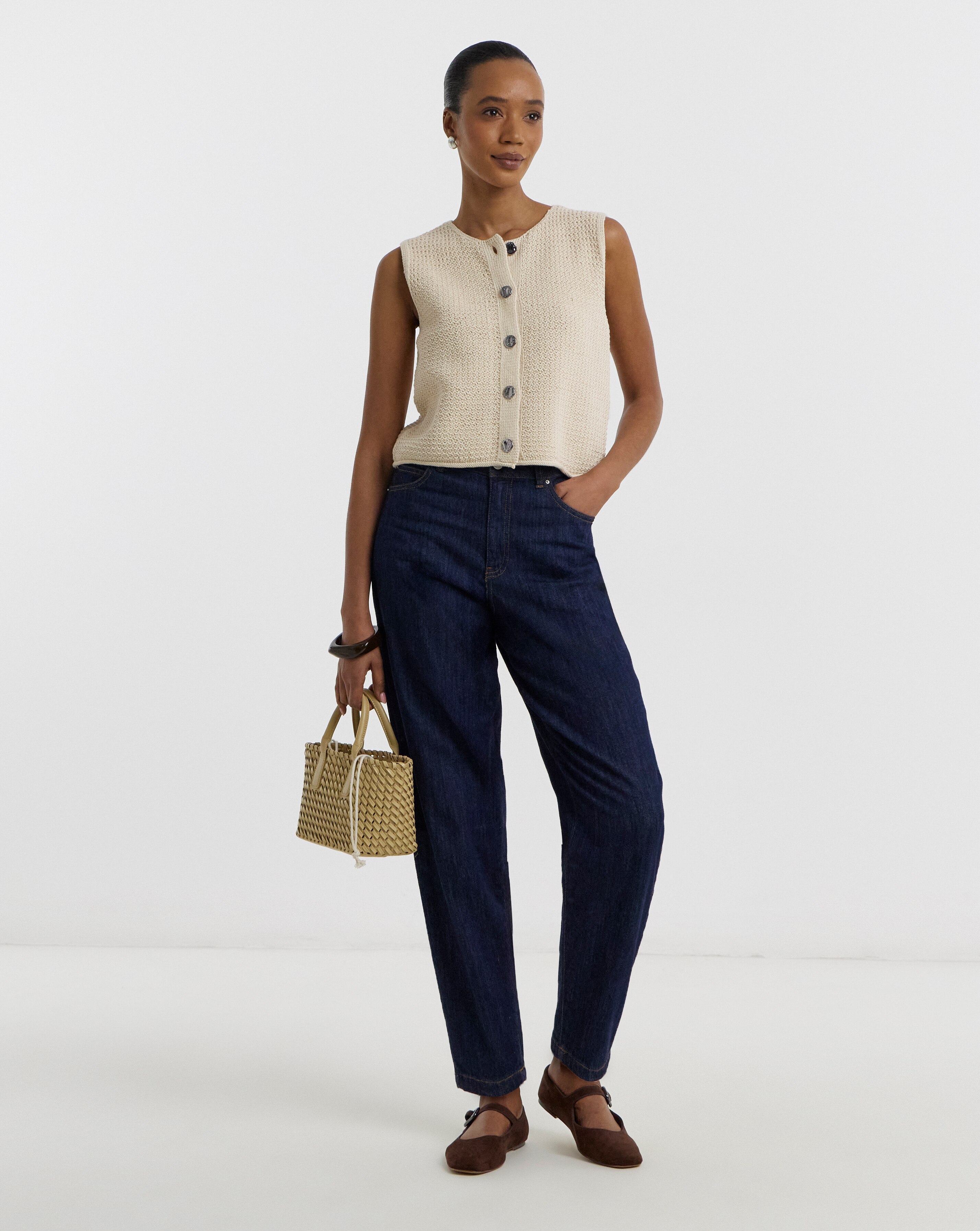 JDY Martha O-Neck Knitted Vest | JD Williams