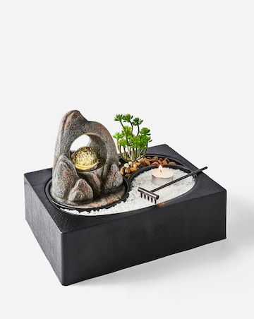 Zen Garden Water Fountain with LED Spinning Ball