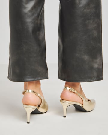 Simply Be Aspen Pointed Toe Slingback Shoes - Wide Fit (E)