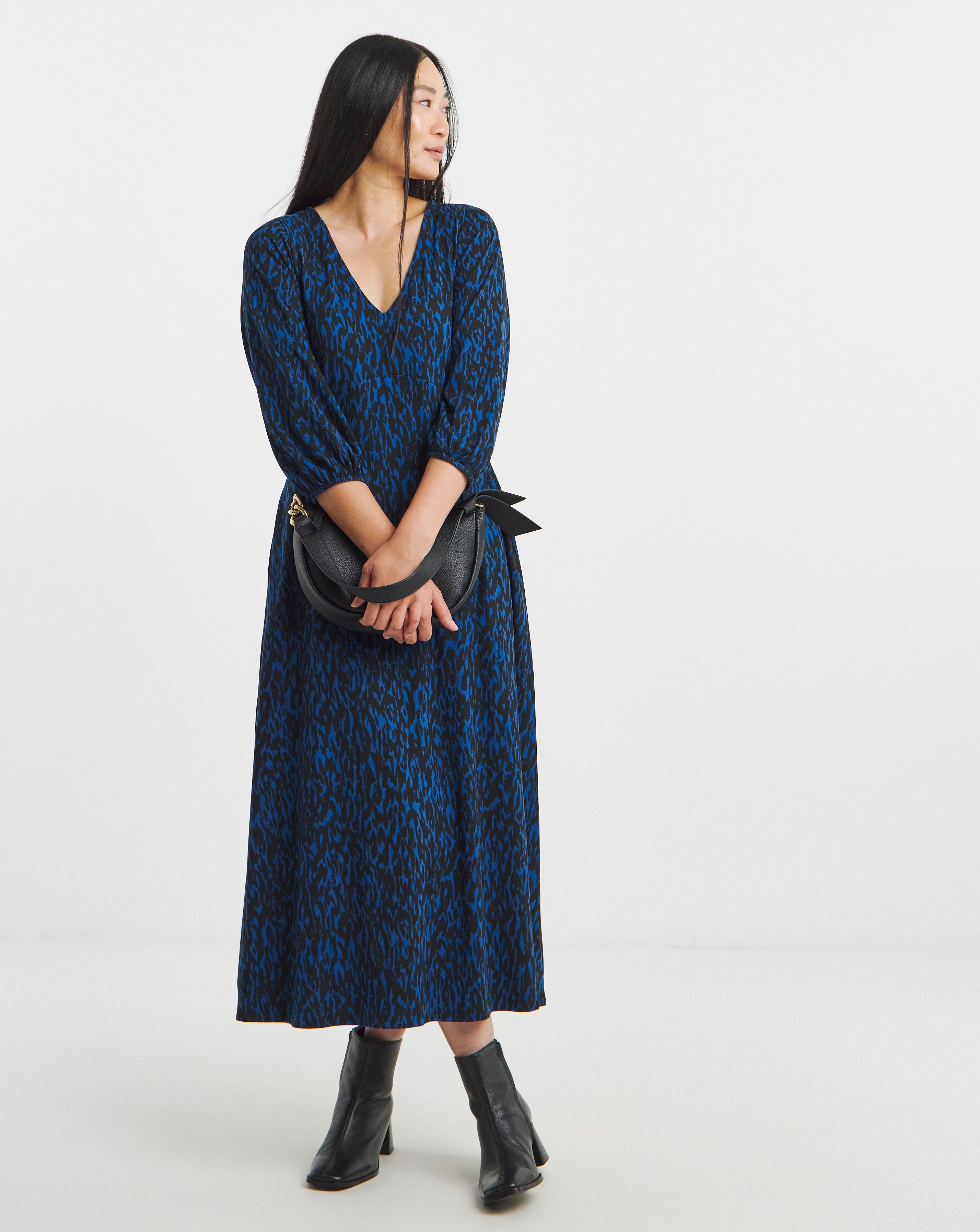 Three Quarter Sleeve Soft Touch Jersey Tea Dress