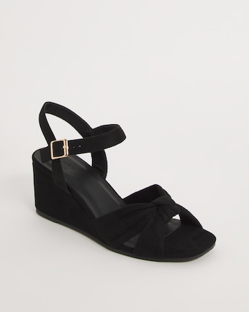 Denise Knotted Vamp Wedge Sandal Wide E Fit