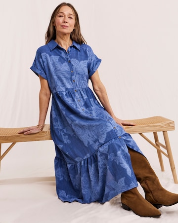 Julipa Textured Button Down Midi Dress