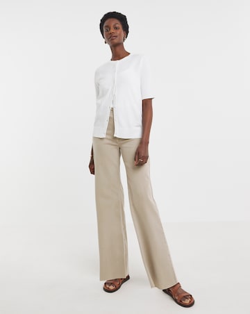 White Short Sleeve Cardigan