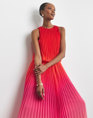 Joanna Hope Halter Neck Ombre Pleated Dress