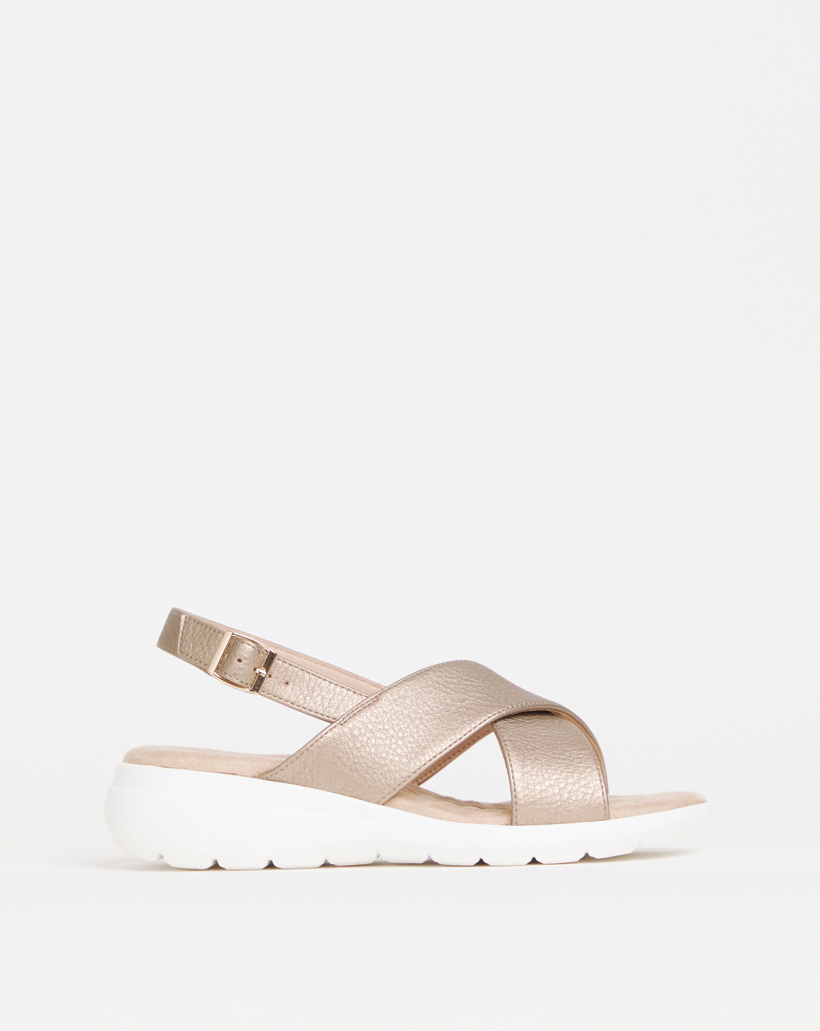 Cushion Walk Bronze Crossover Sandal- Wide Fit (E)