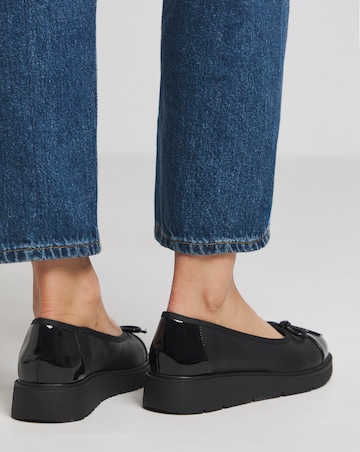 Heavenly Soles Josie Low Wedge Ballerina Shoe - Extra Wide Fit (EEE)