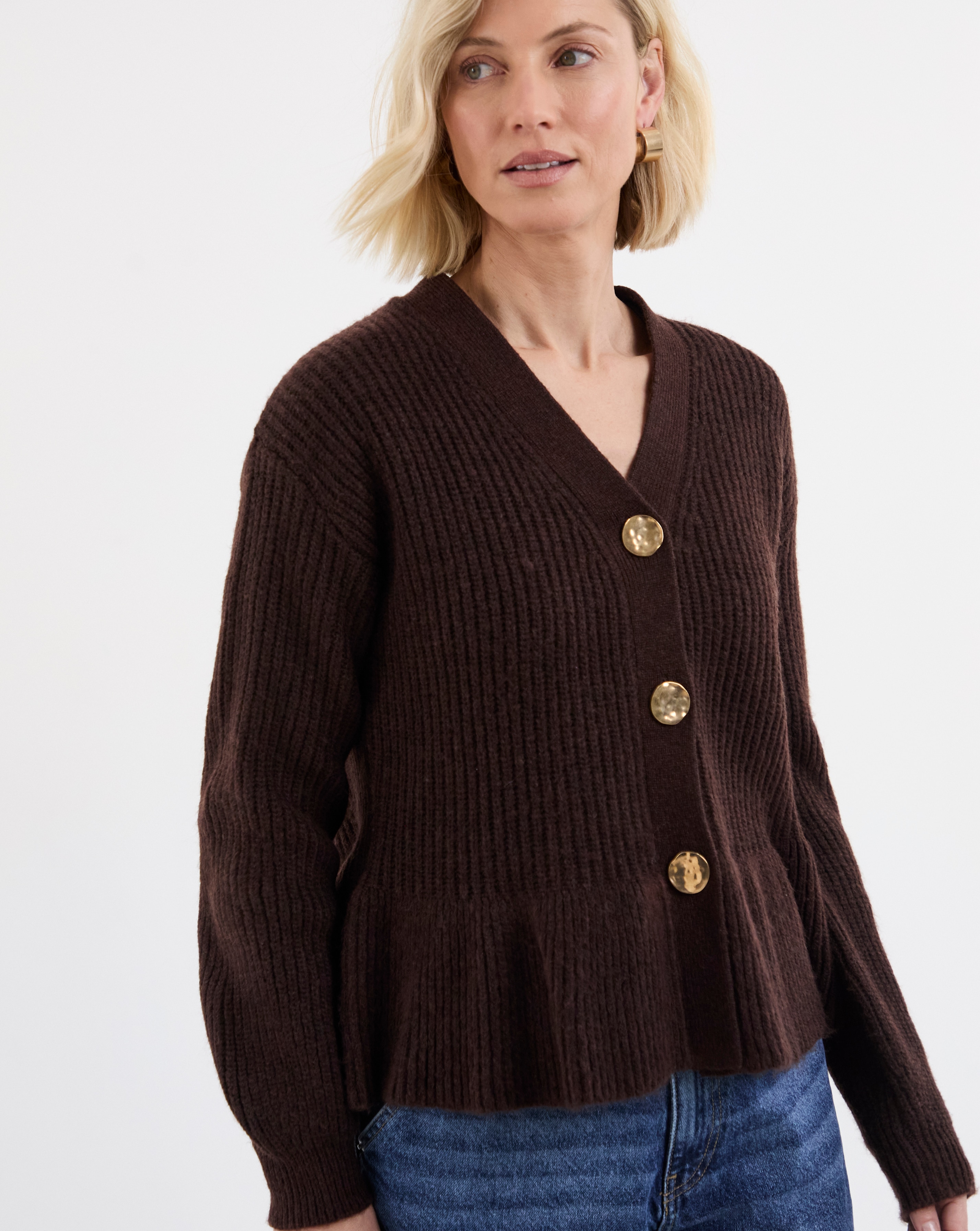 Peplum Knit Cardigan | JD Williams