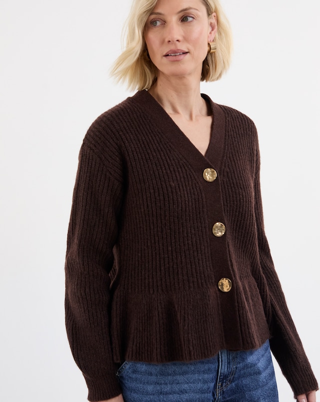 Peplum Knit Cardigan