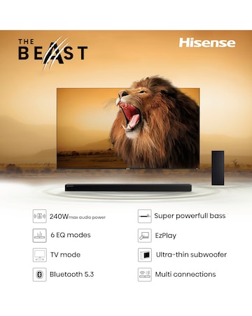 Hisense HS2100 2.1ch 240W Soundbar with DTS Virtual X and Wireless Subwoofer