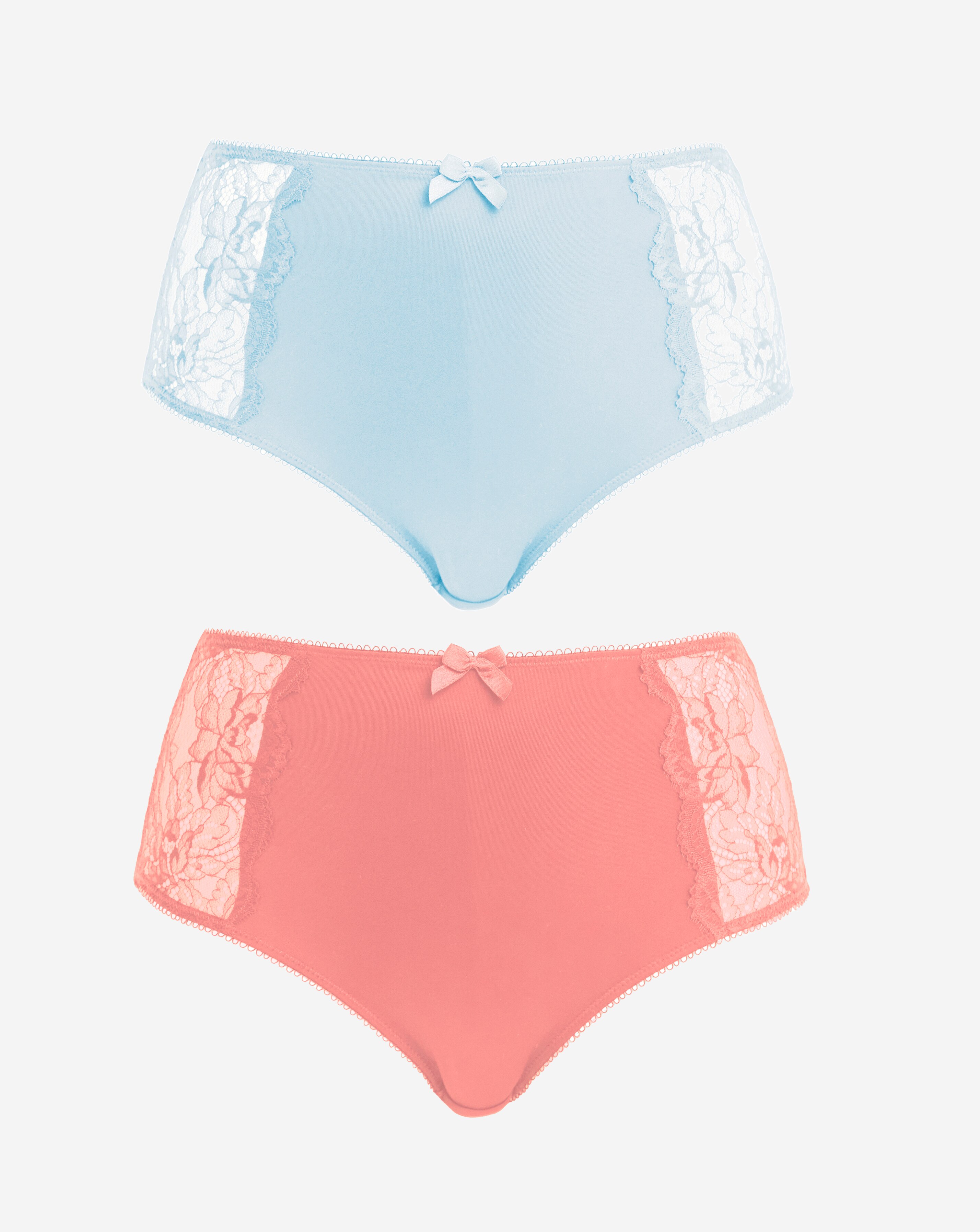 Pretty Secrets (2 Pack) Ella Lace Full Knickers Blue/Coral | JD
