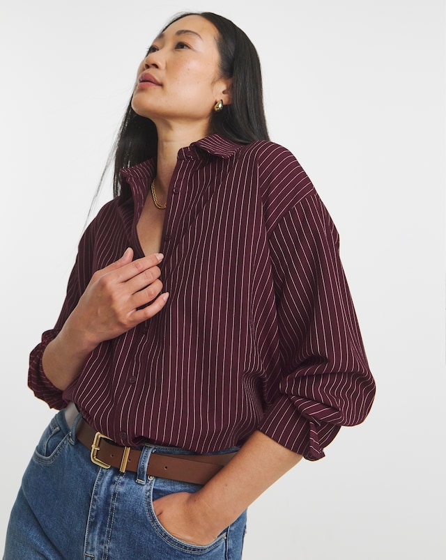 Stripe Oversized Long Sleeve Shirt