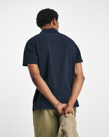 Cuban Collar Seersucker Collar Shirt