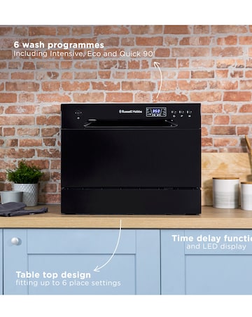 Russell Hobbs RHTTDW6B Table Top Dishwasher - Black