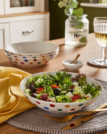 Julipa Polka Dot Set of 4 Pasta Bowls