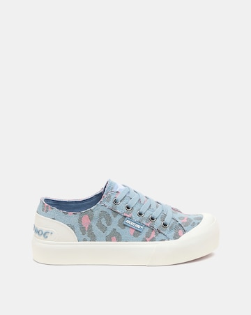 Rocket Dog Lisa Leopard Jazzin Plus Lace Up Canvas Trainers