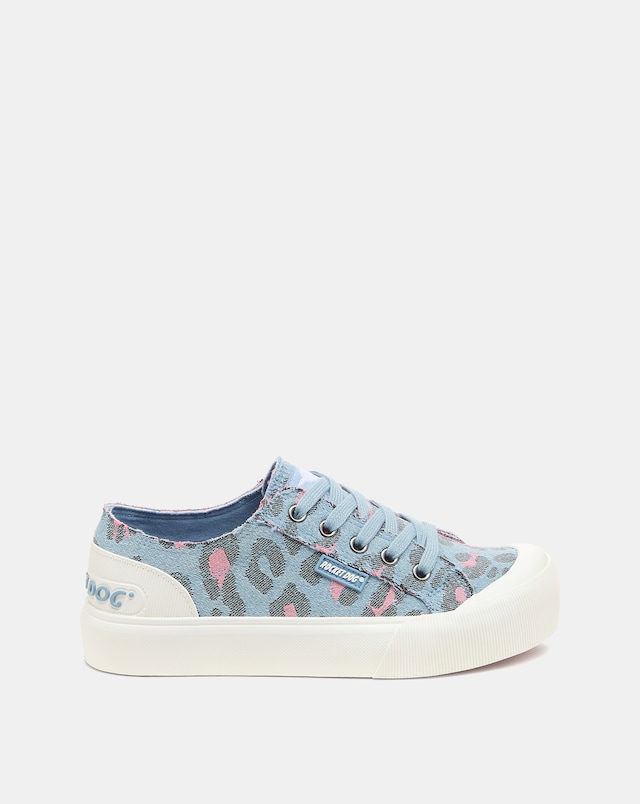 Rocket Dog Lisa Leopard Jazzin Plus Lace Up Canvas Trainers