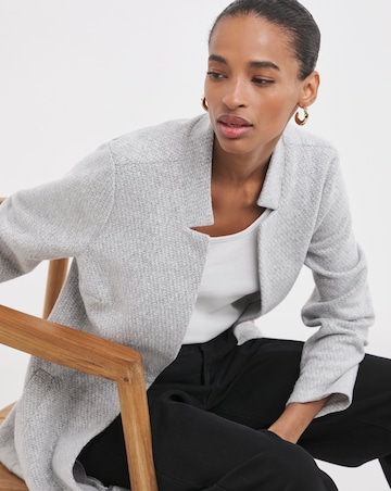 Grey Marl Notch Neck Coatigan