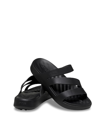 Crocs Black Getaway Strappy Slider Sandals -Standard Fit (D)