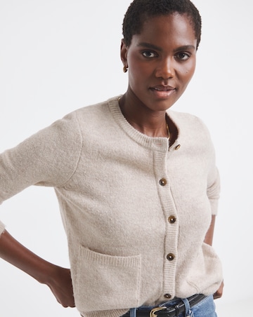 Oatmeal Crew Neck Cardigan