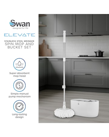Swan Elevate Spin Mop & Bucket