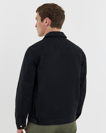 Black Zip Up Smart Harrington Jacket