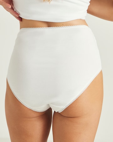 Pretty Secrets (4 Pack) Lace Top Cotton Full Fit Brief Knickers