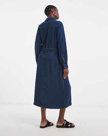 Mid Blue Lyocell Denim Midi Dress